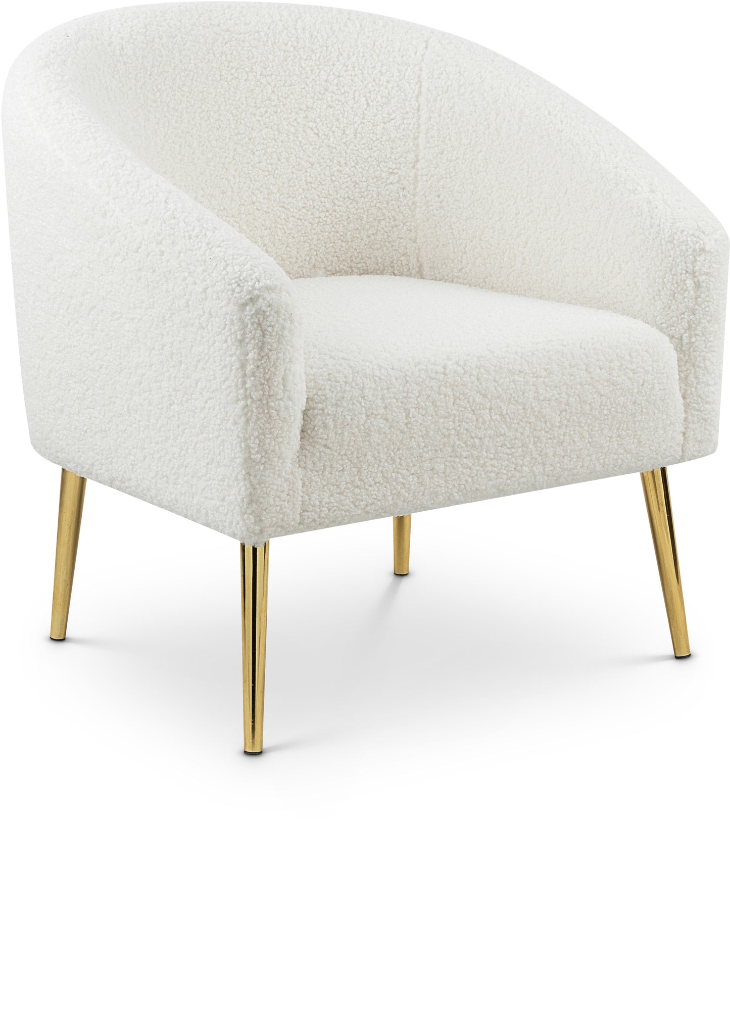 Barlow White Faux Sheepskin Fur Accent Chair