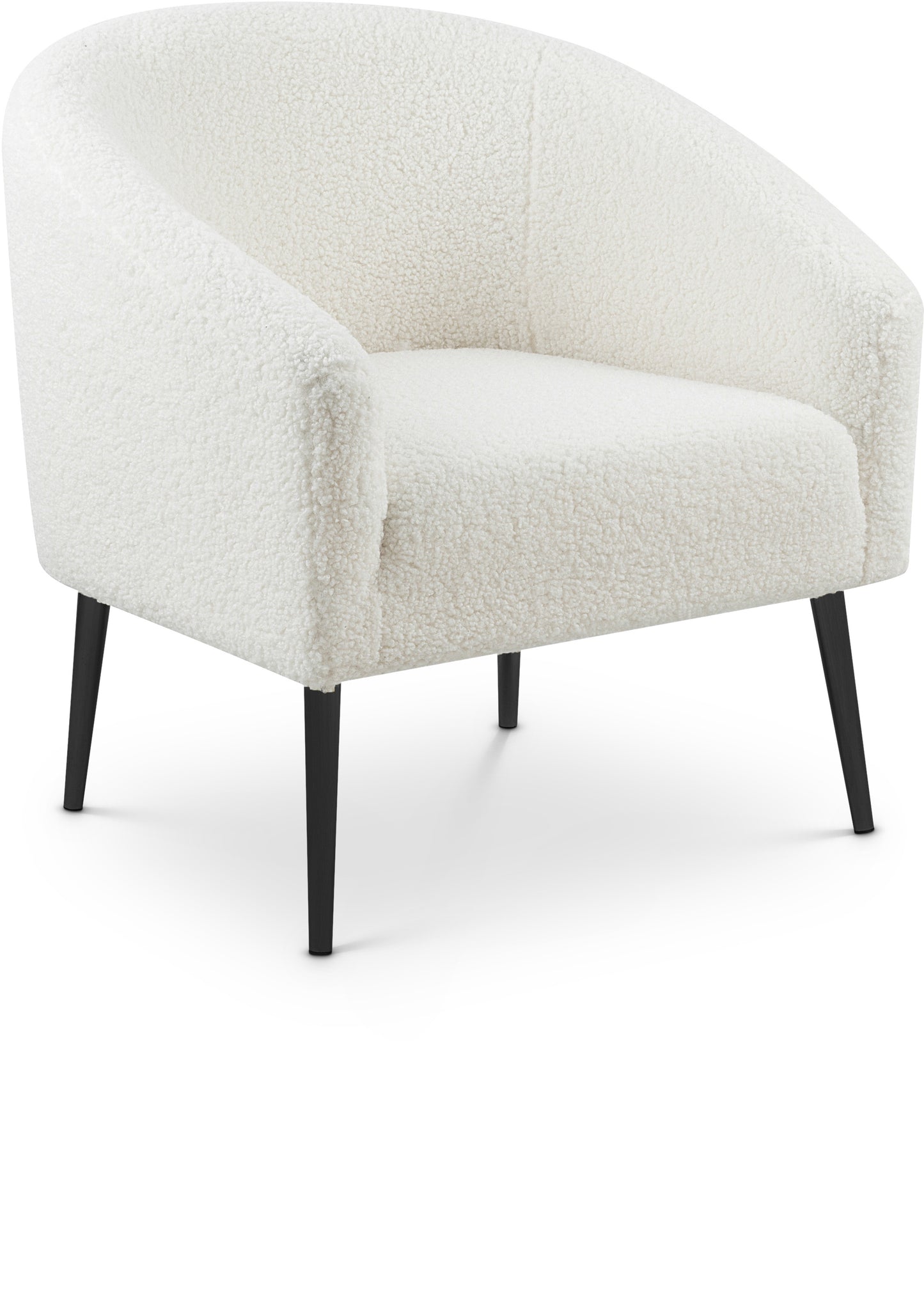 Barlow White Faux Sheepskin Fur Accent Chair