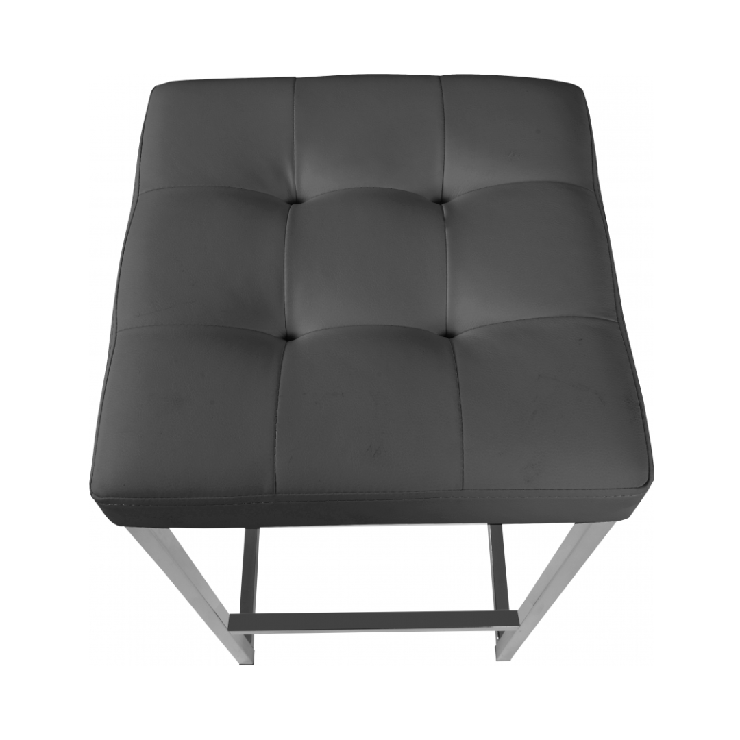 Nicola Black Vegan Leather Stool