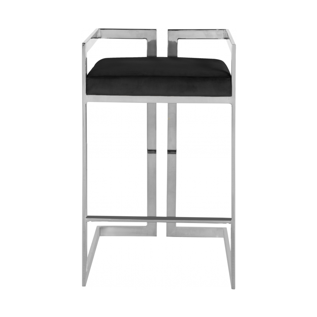 Ezra Black Velvet Stool