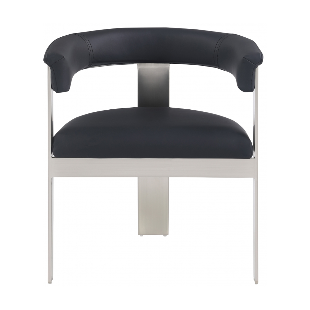 Romeo Black Vegan Leather Dining Chair