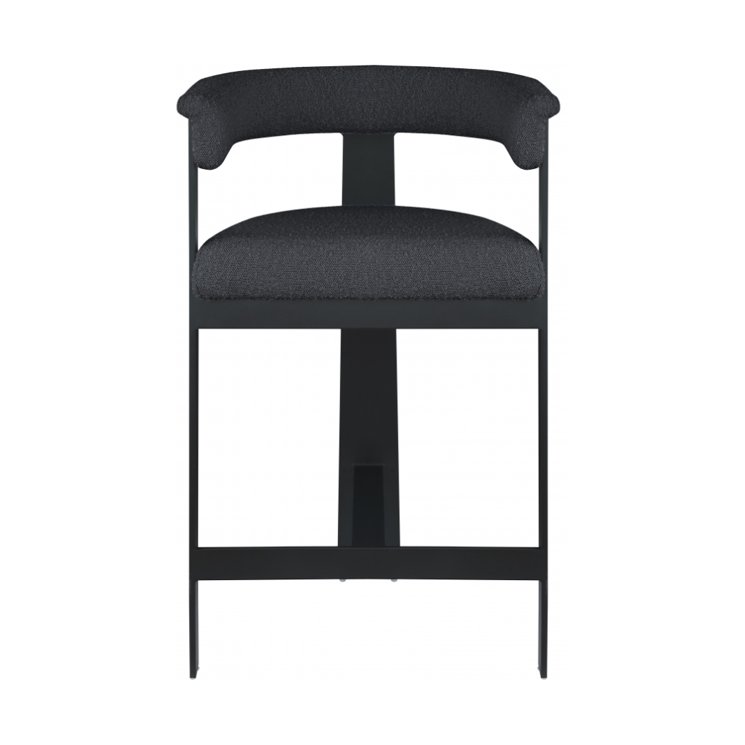 Romeo Black Vegan Leather Counter Stool