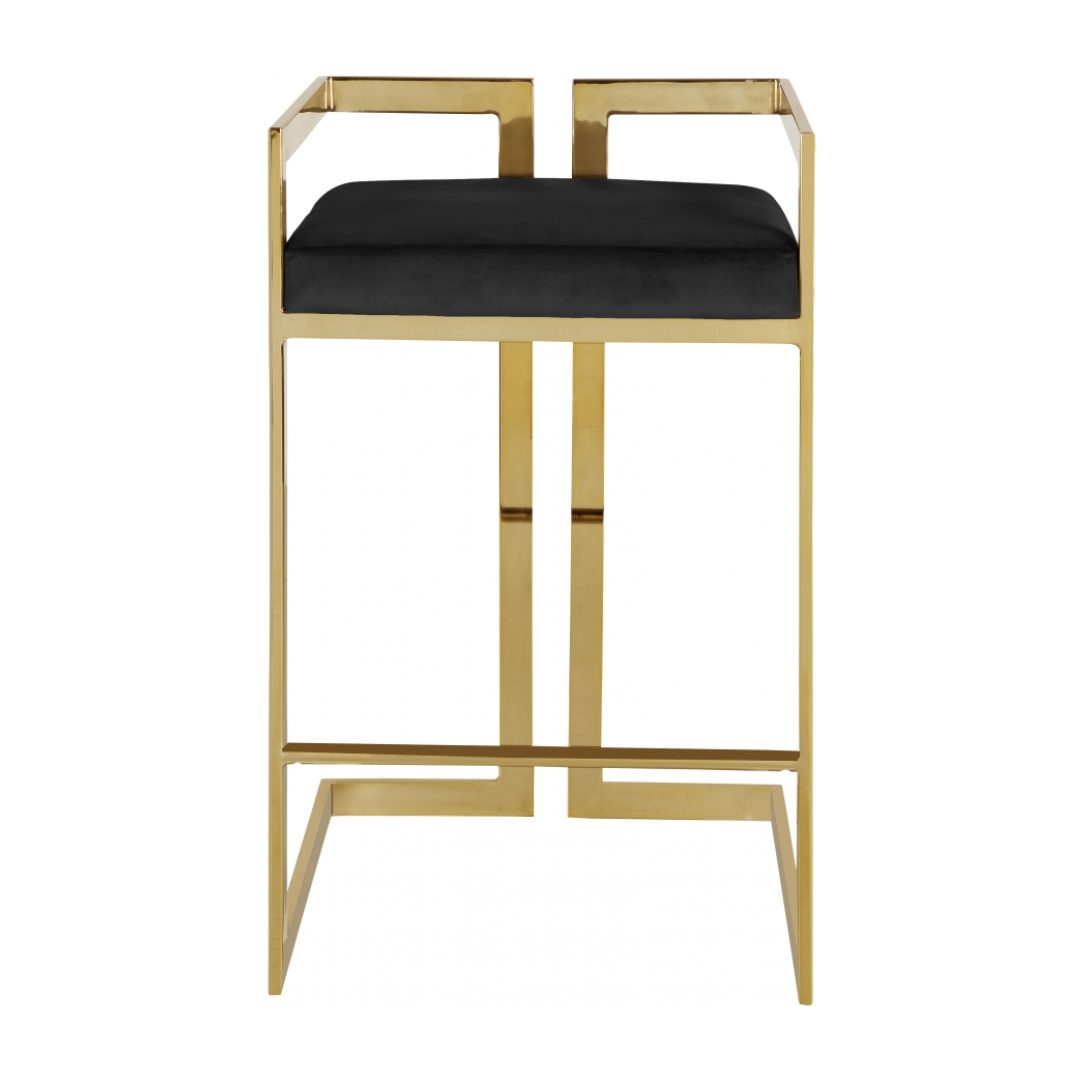 Ezra Black Velvet Stool