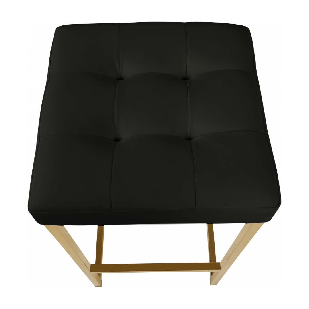 Nicola Black Vegan Leather Stool