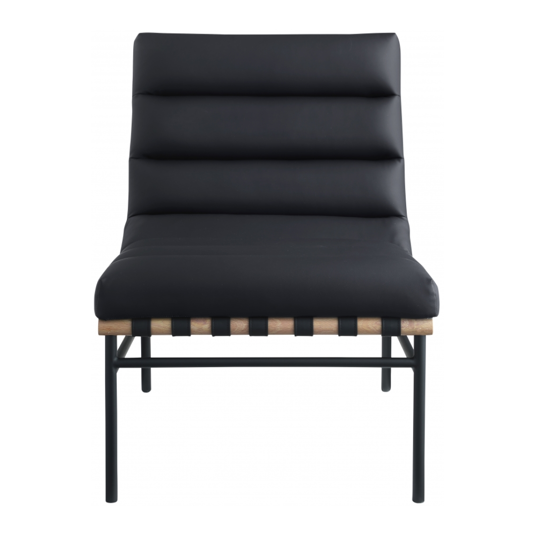 Burke Black Vegan Leather Accent Chair