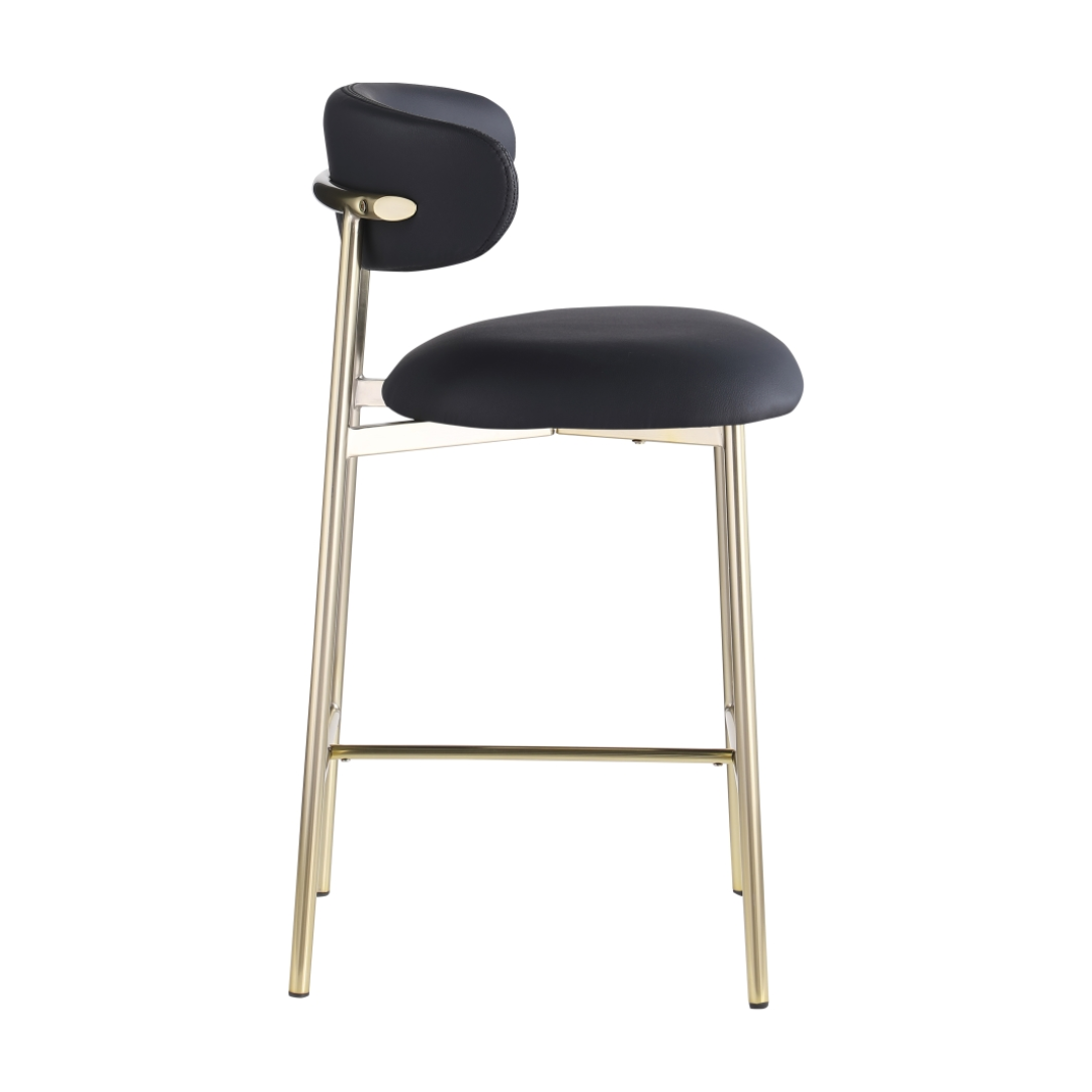 Lupita Black Vegan Leather Counter Stool