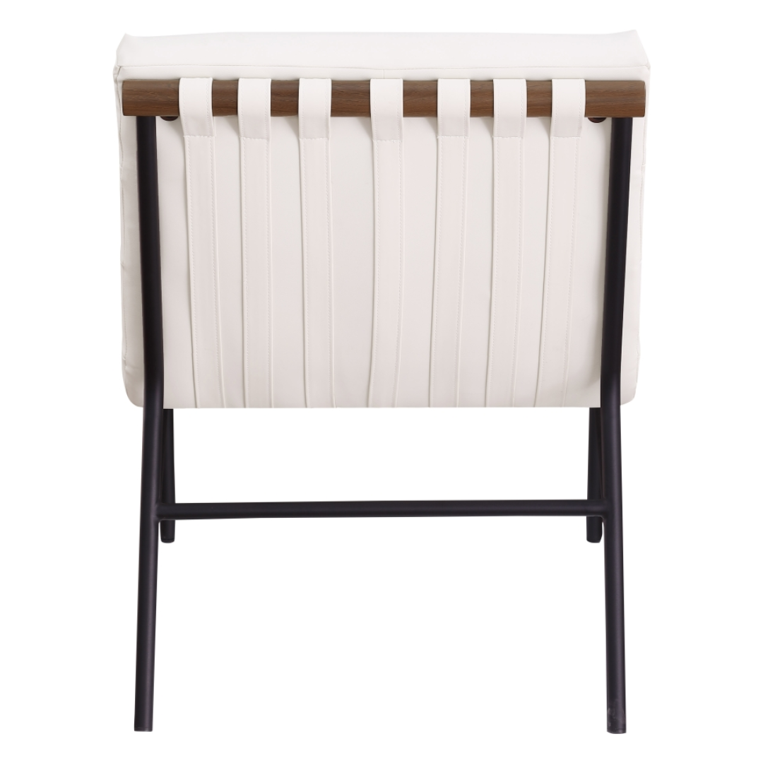 Burke Cream Vegan Leather Accent Chair