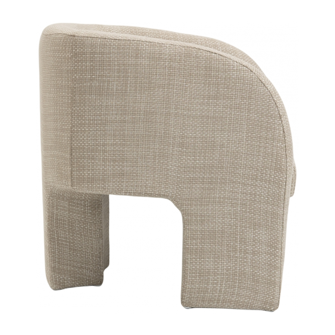 Sawyer Beige Weaved Polyester Fabric Accent Chair