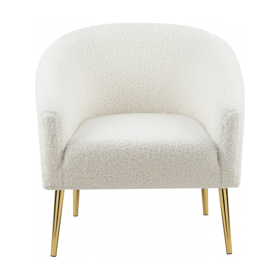 Barlow White Faux Sheepskin Fur Accent Chair