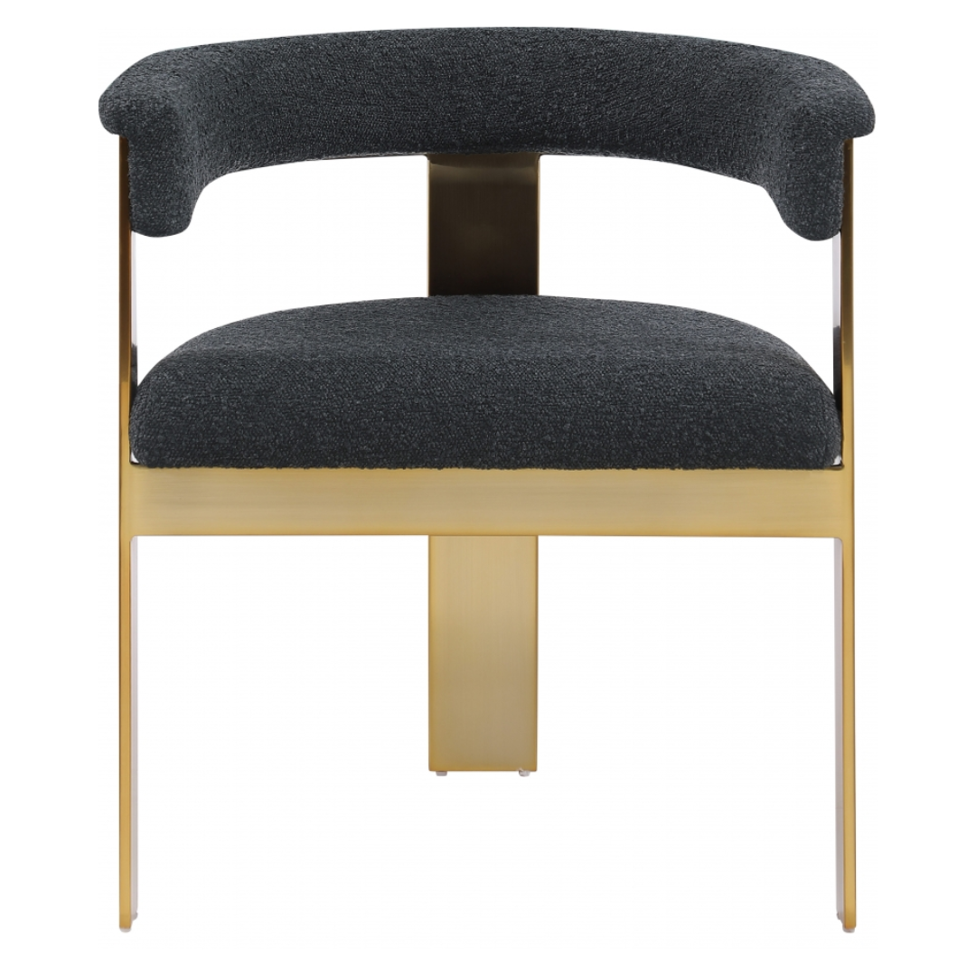 Romeo Black Boucle Fabric Dining Chair