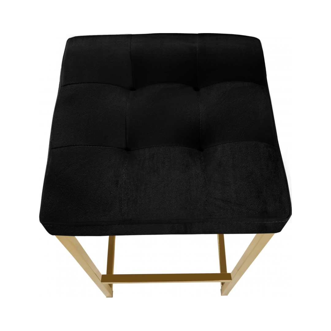 Nicola Black Velvet Stool