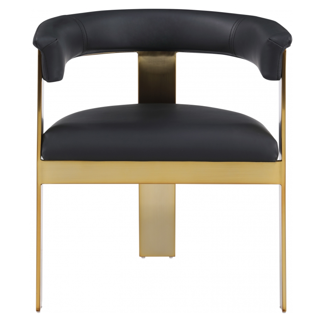 Romeo Black Vegan Leather Dining Chair