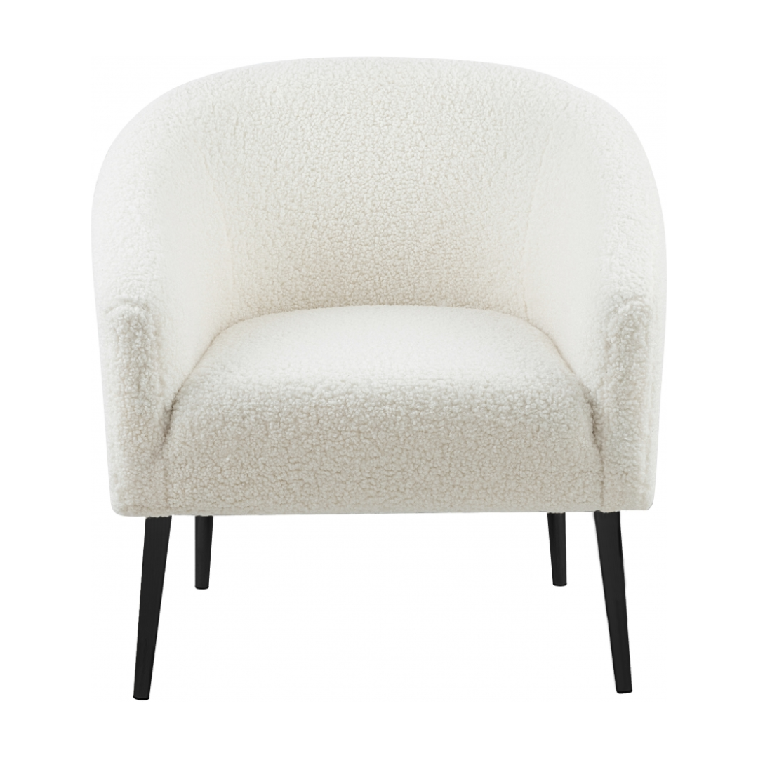 Barlow White Faux Sheepskin Fur Accent Chair