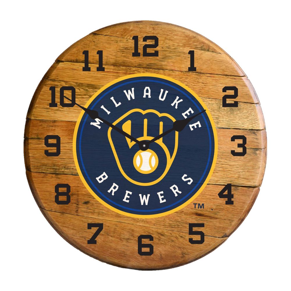 Imperial International MLB Oak Barrel Clock