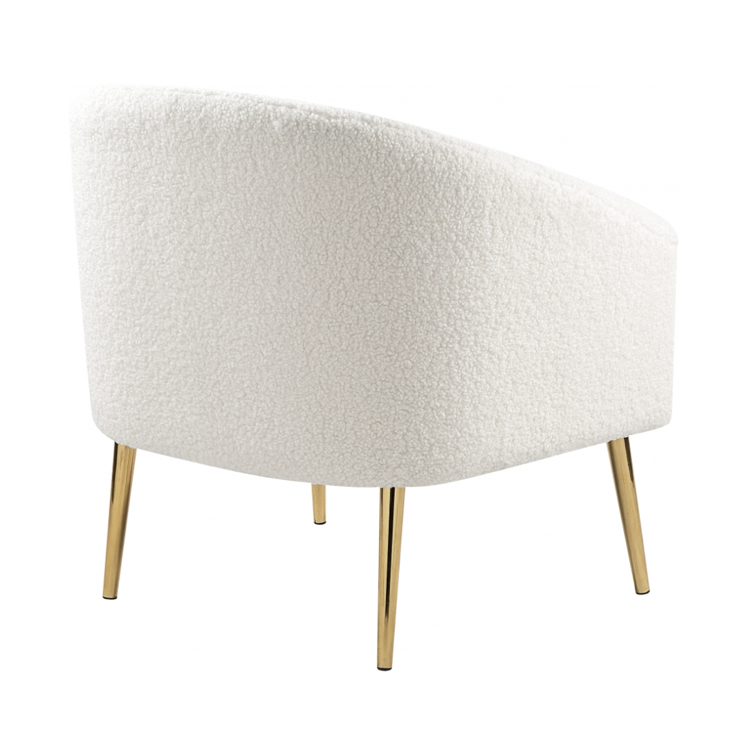 Barlow White Faux Sheepskin Fur Accent Chair