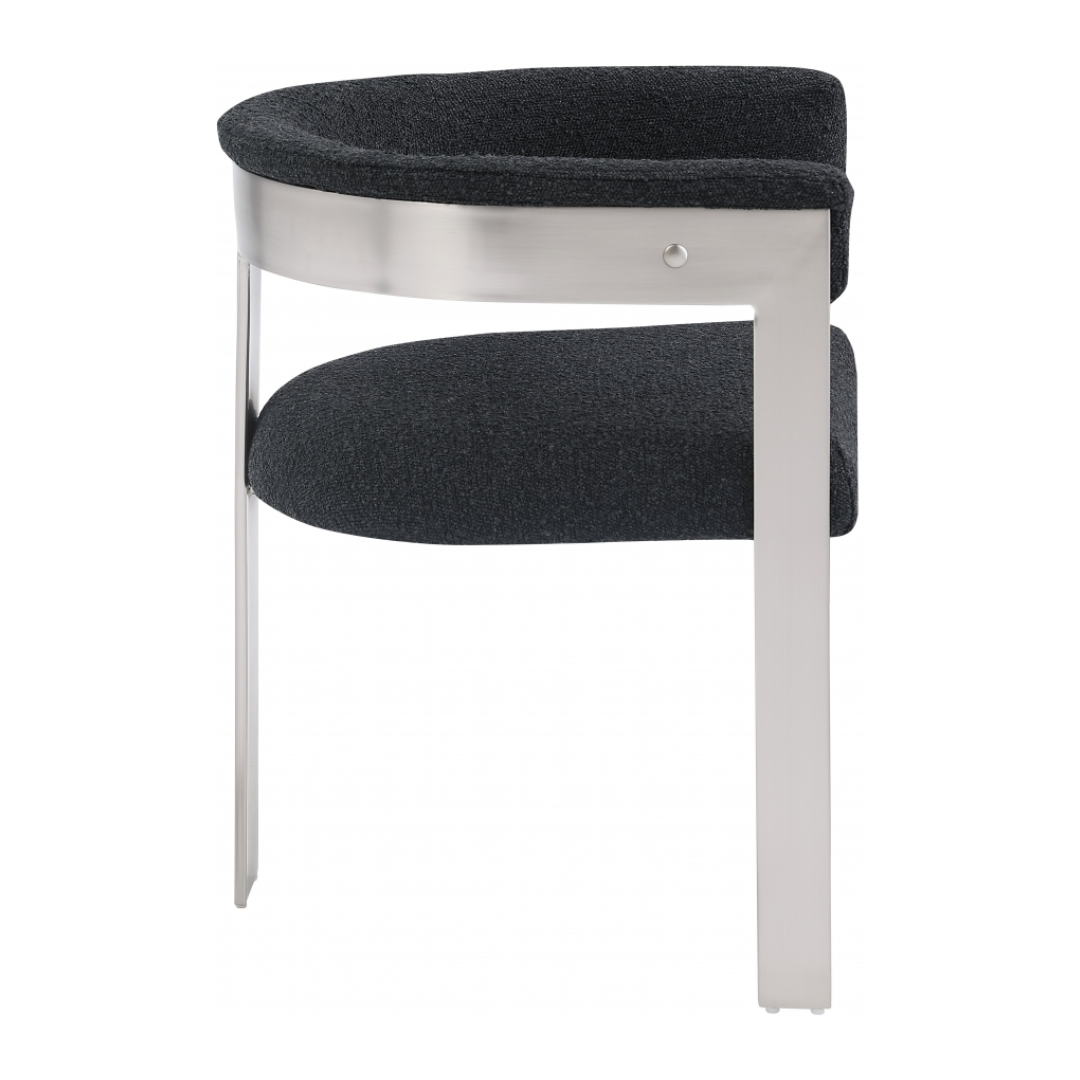 Romeo Black Boucle Fabric Dining Chair