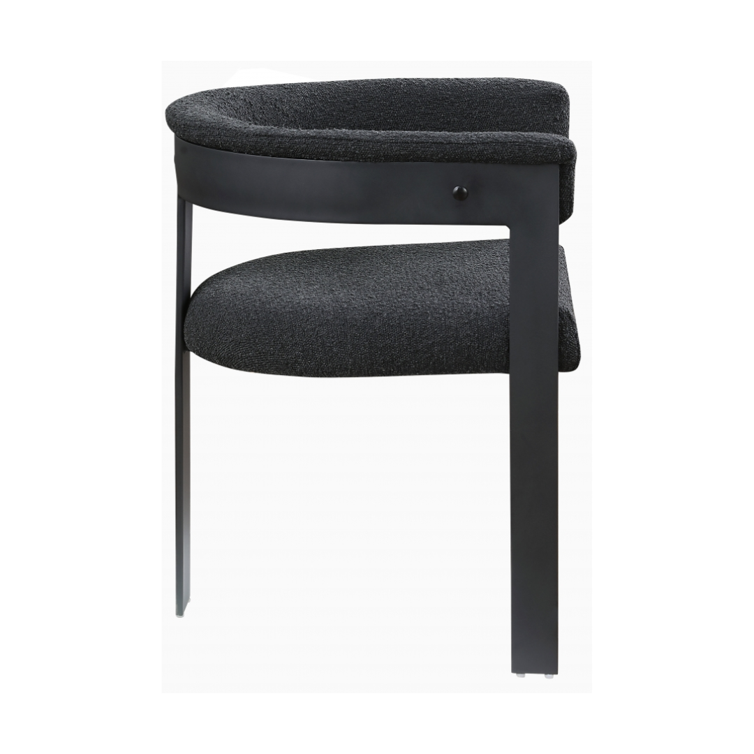 Romeo Black Boucle Fabric Dining Chair