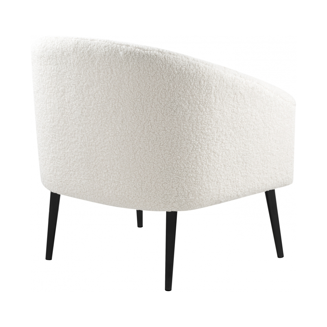 Barlow White Faux Sheepskin Fur Accent Chair