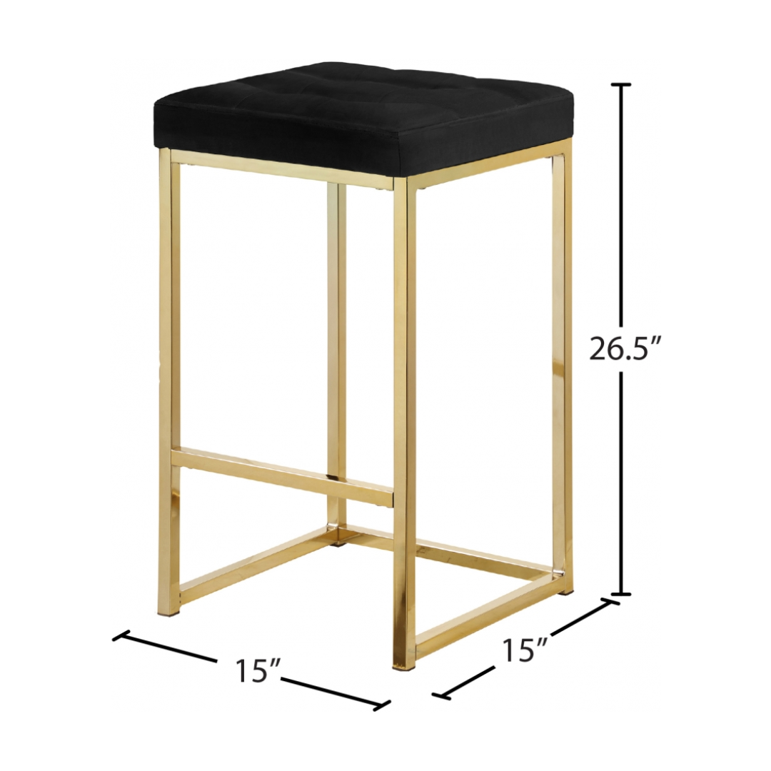 Nicola Black Velvet Stool