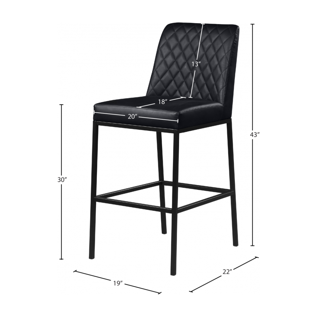 Bryce Black Vegan Leather Stool