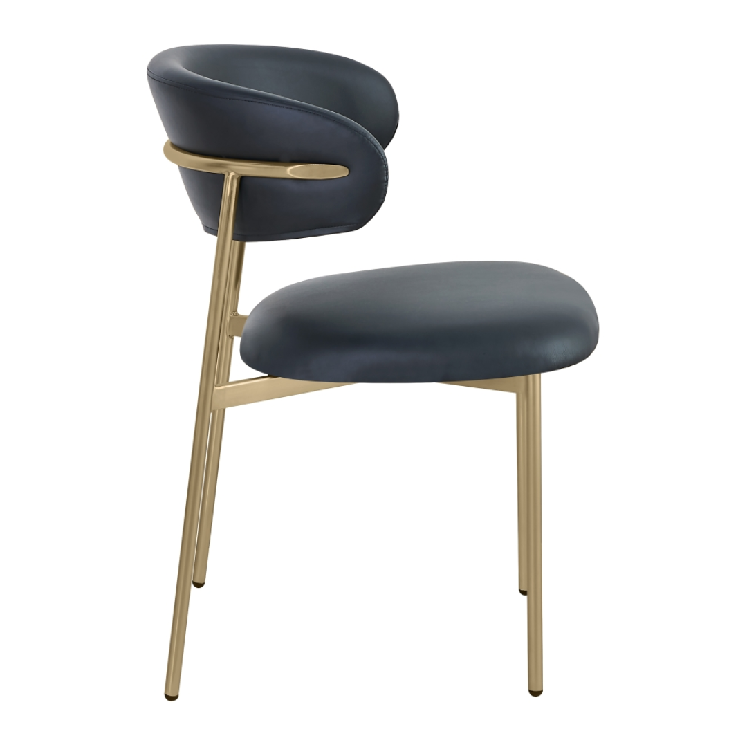 Lupita Black Vegan Leather Dining Chair