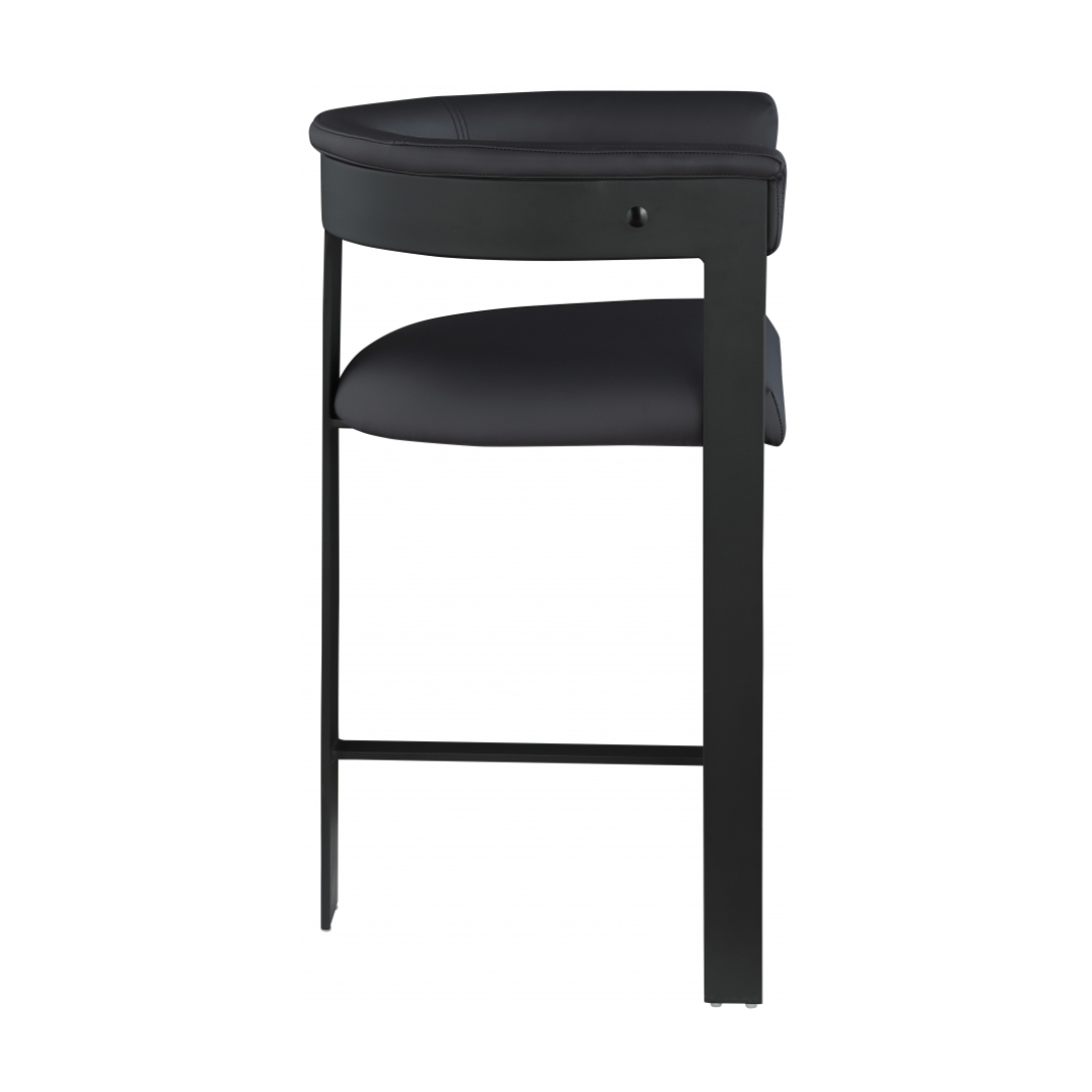 Romeo Black Vegan Leather Counter Stool