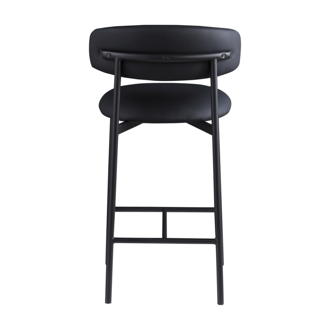 Lupita Black Vegan Leather Counter Stool