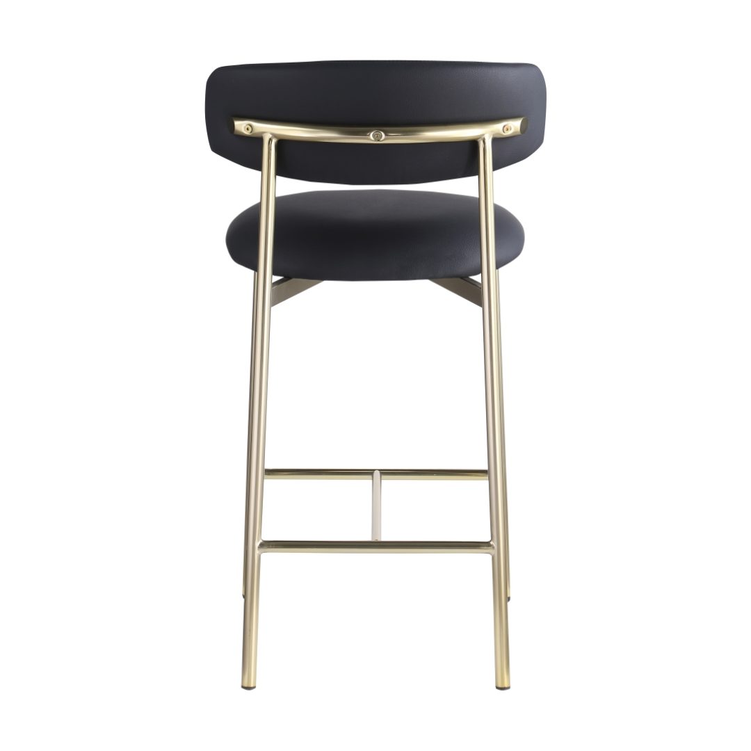 Lupita Black Vegan Leather Counter Stool