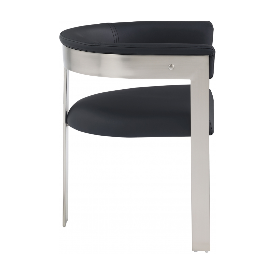 Romeo Black Vegan Leather Dining Chair