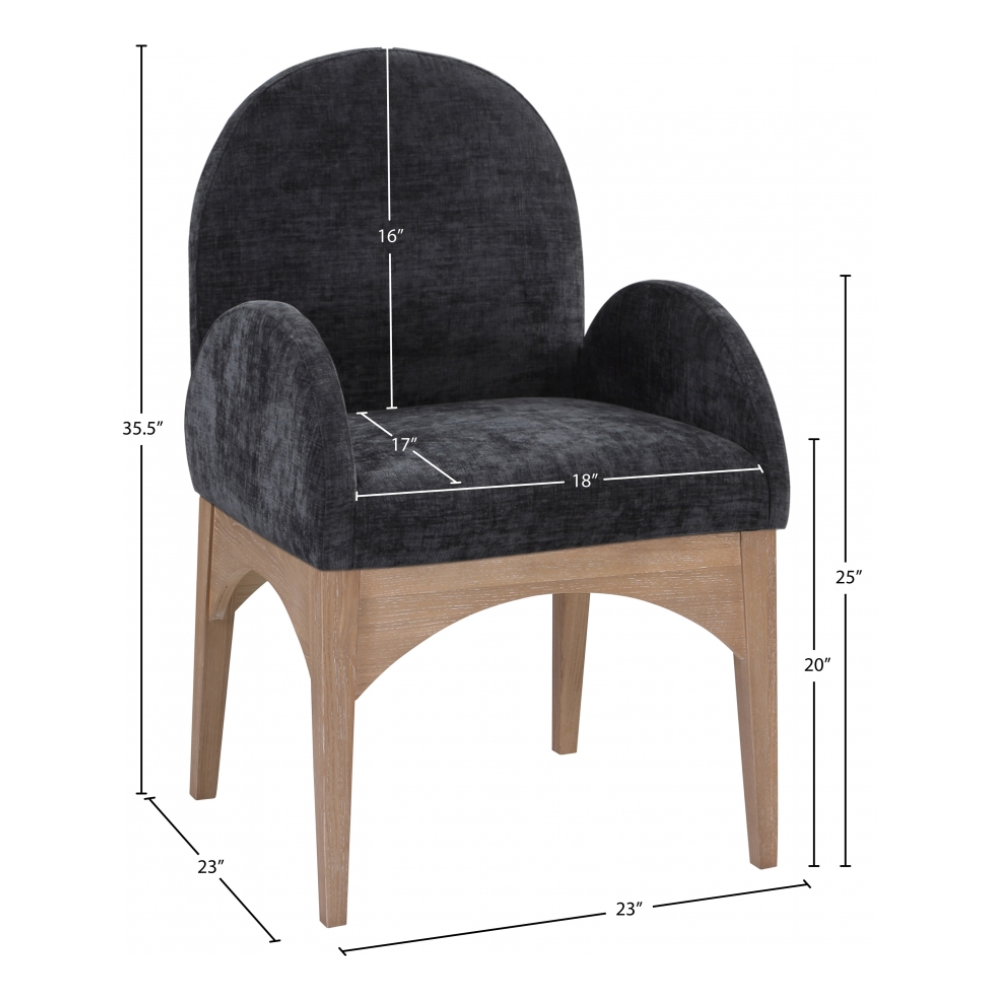 Waldorf Chenille Fabric Dining Arm Chair