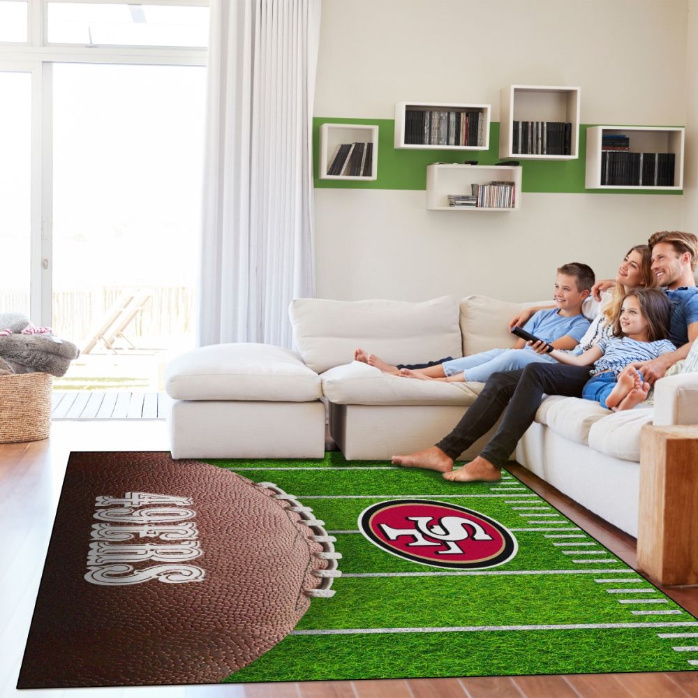 Imperial NFL Football Field 5'x7' Washable Area Rug