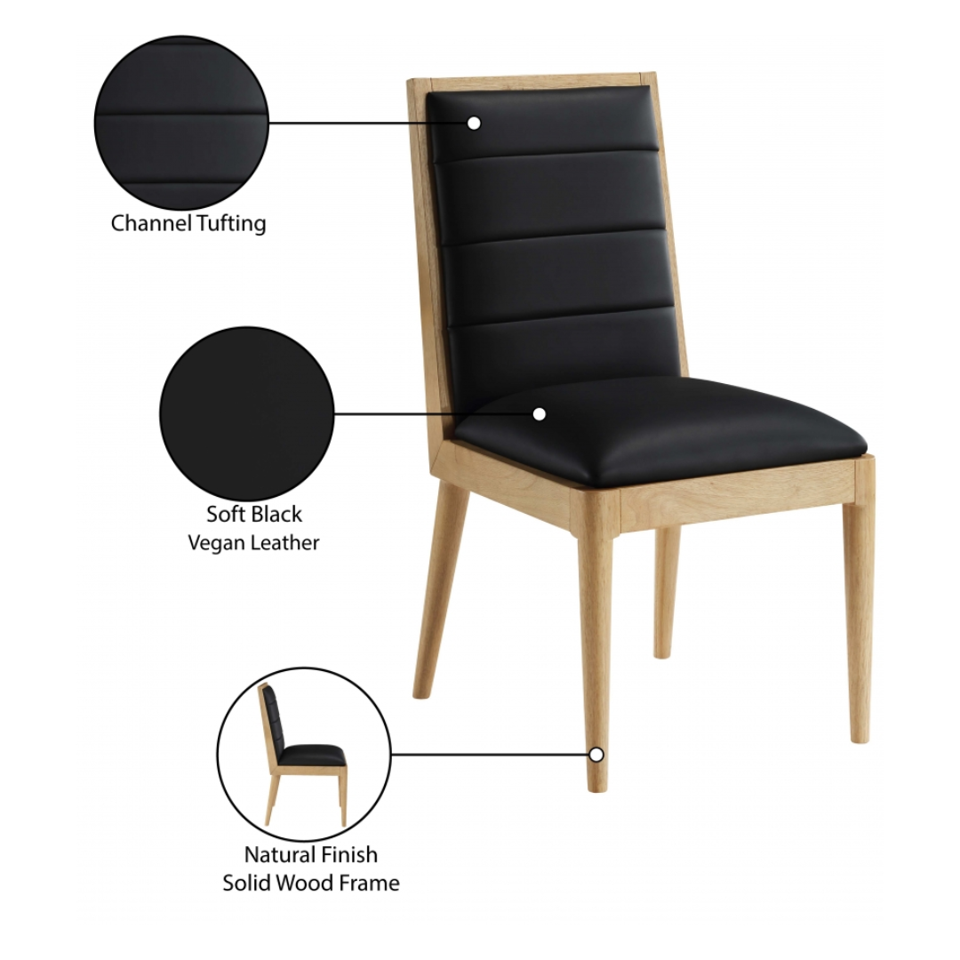 Bristol Black Vegan Leather Dining Chair