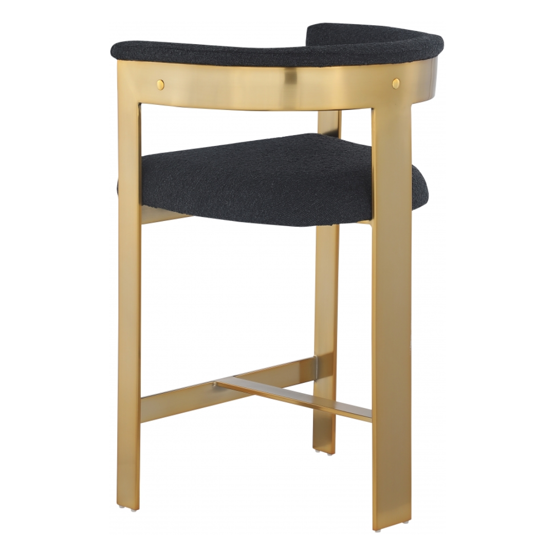 Romeo Black Boucle Fabric Counter Stool