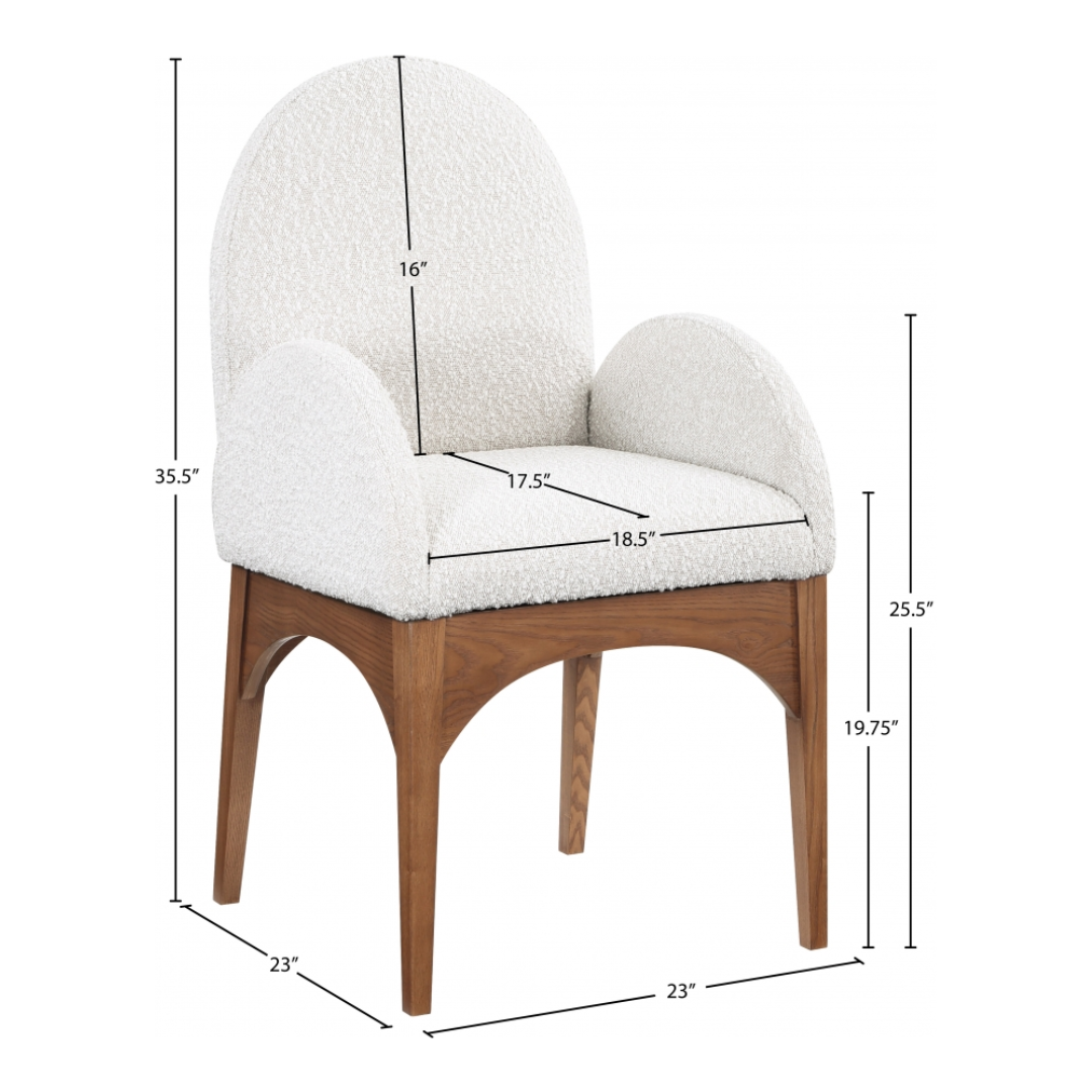 Waldorf Boucle Fabric Dining Arm Chair