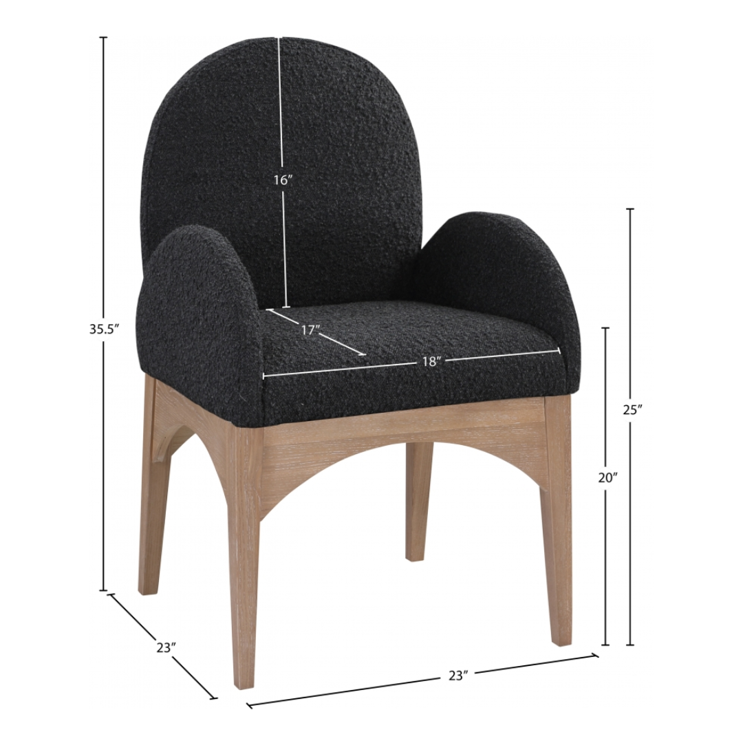 Waldorf Boucle Fabric Dining Arm Chair