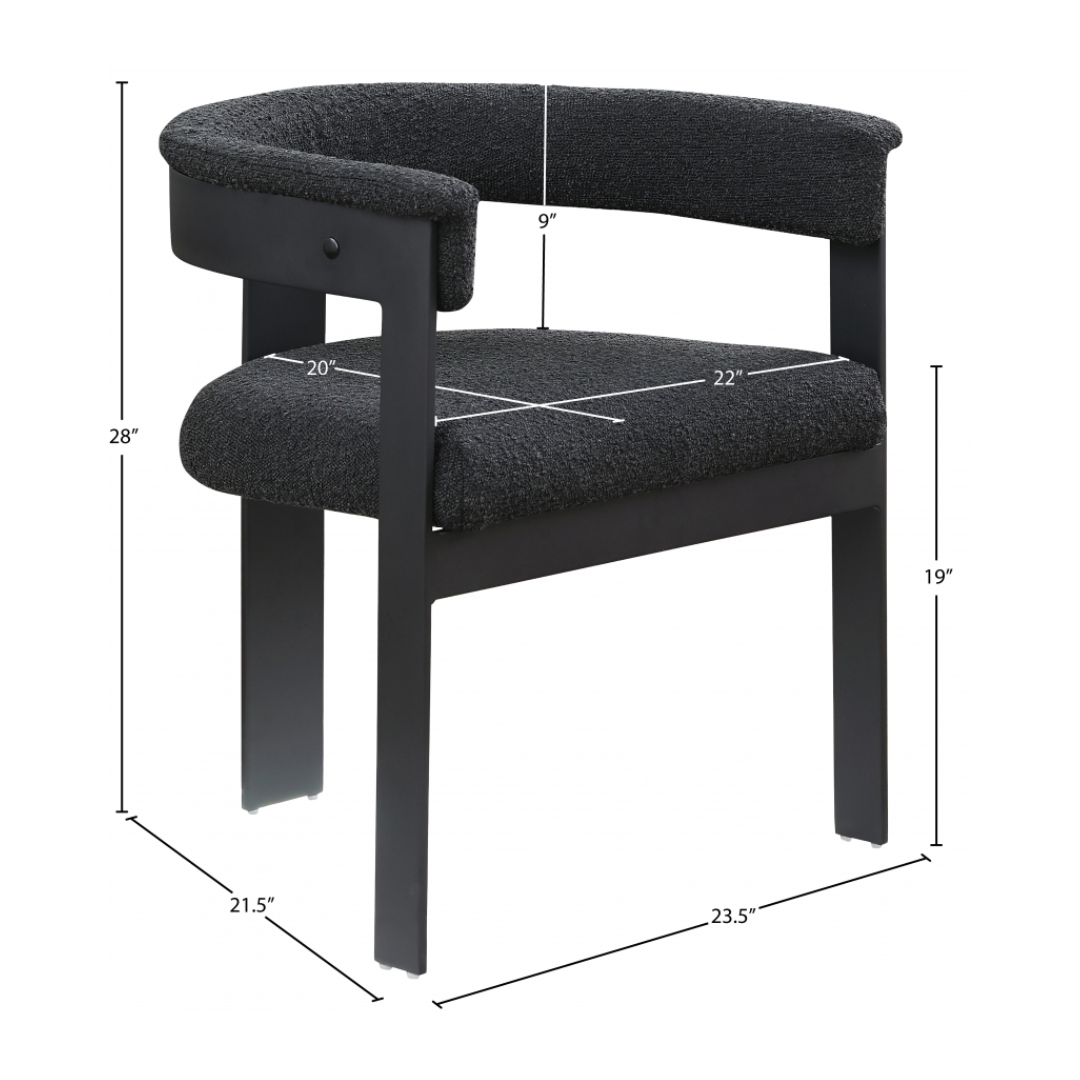 Romeo Black Boucle Fabric Dining Chair