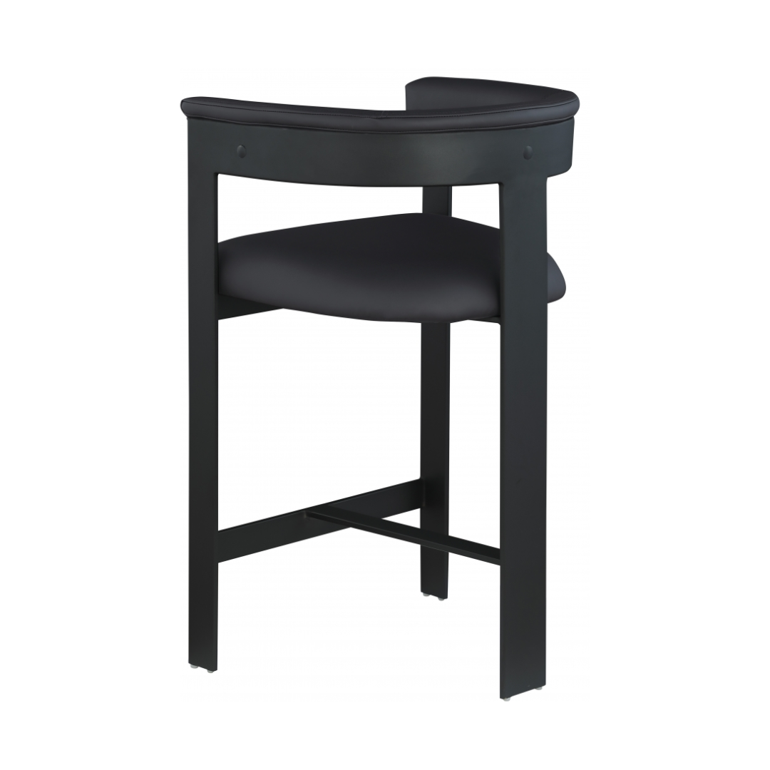 Romeo Black Vegan Leather Counter Stool