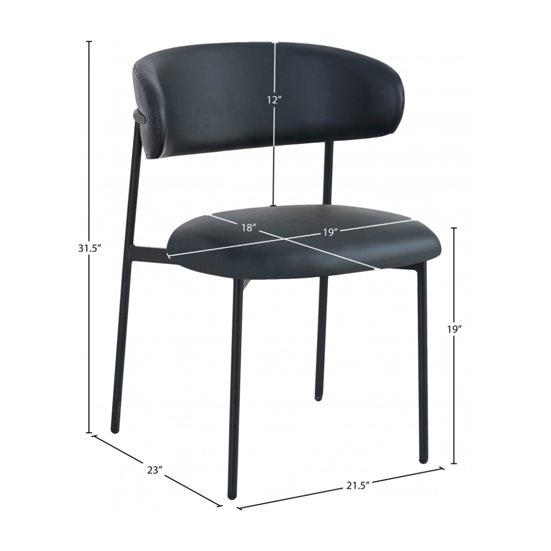 Lupita Black Vegan Leather Dining Chair