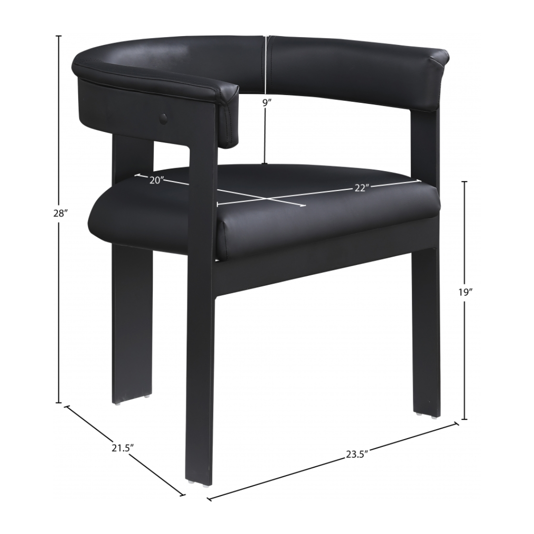 Romeo Black Vegan Leather Dining Chair