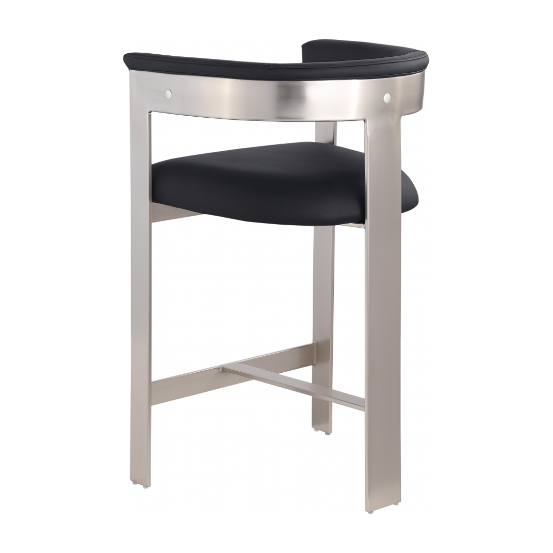 Romeo Black Vegan Leather Counter Stool