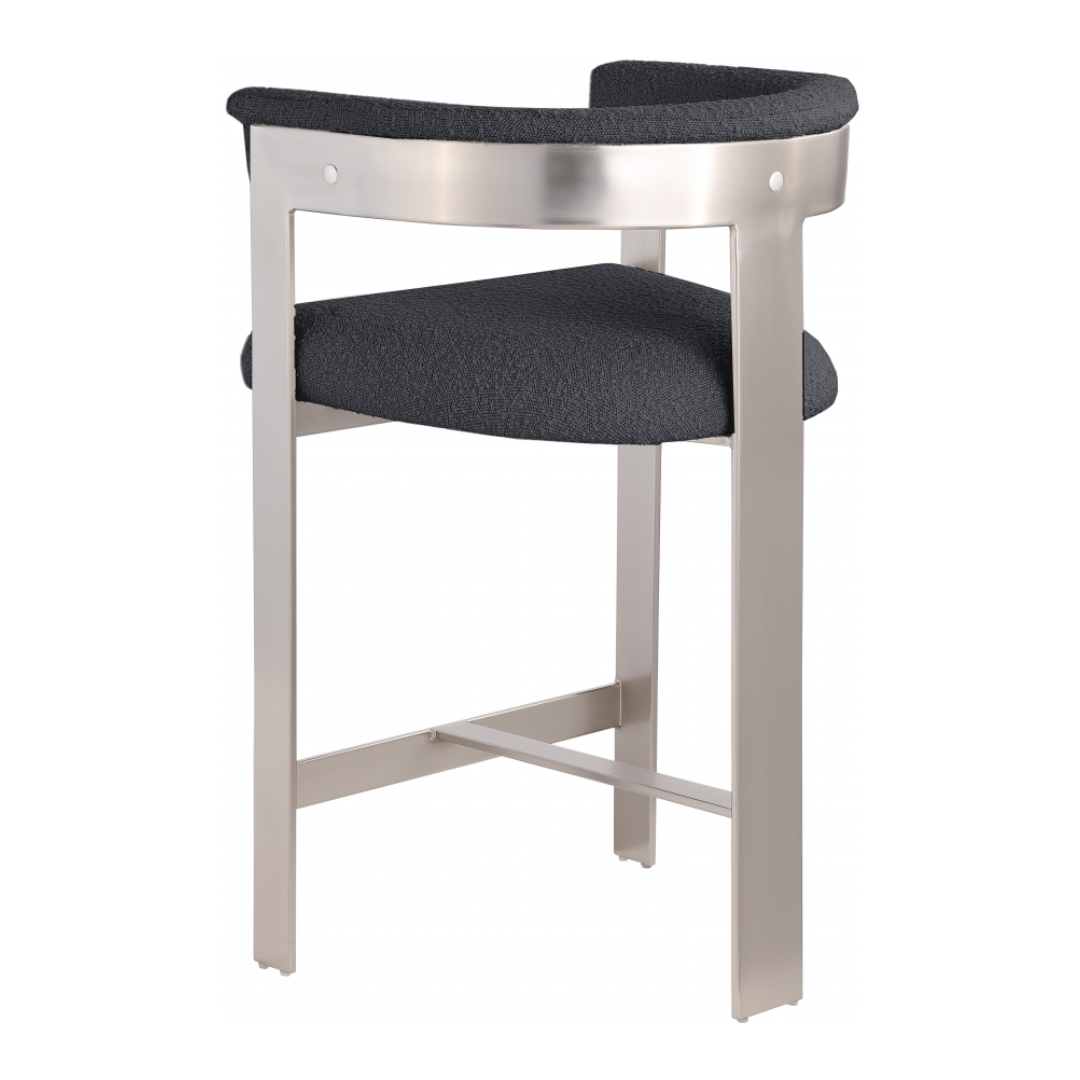 Romeo Black Boucle Fabric Counter Stool