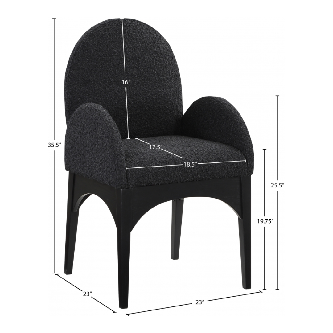 Waldorf Boucle Fabric Dining Arm Chair