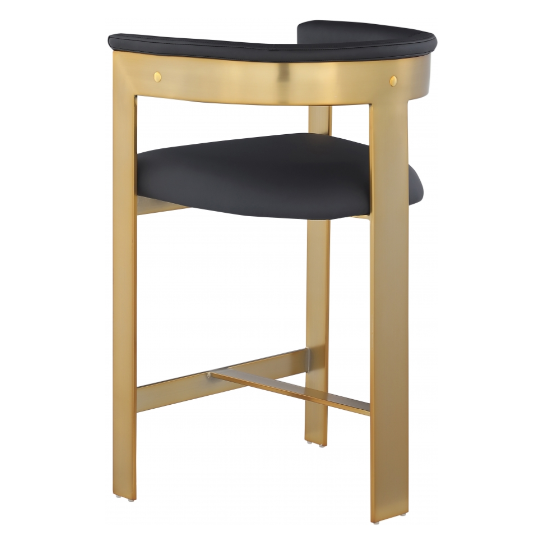 Romeo Black Vegan Leather Counter Stool