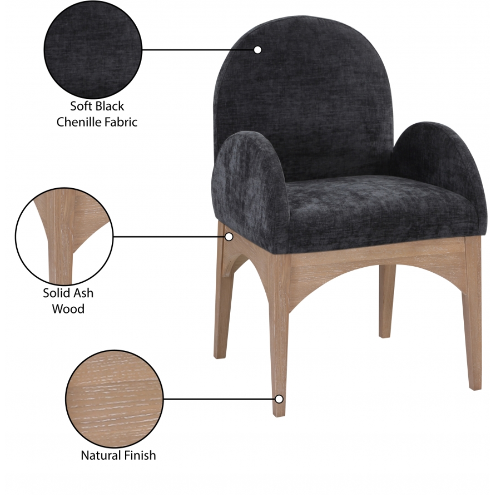 Waldorf Chenille Fabric Dining Arm Chair