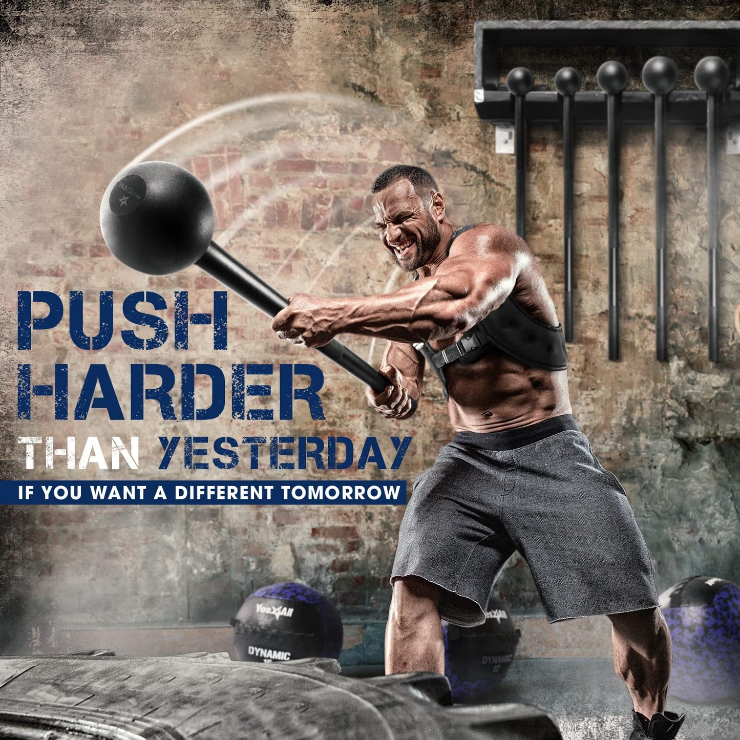 Elevate Your Strength Training with the Ultimate 15 LB Steel Mace Bell - Perfect for Full Body Workouts and Enhanced Grip Control