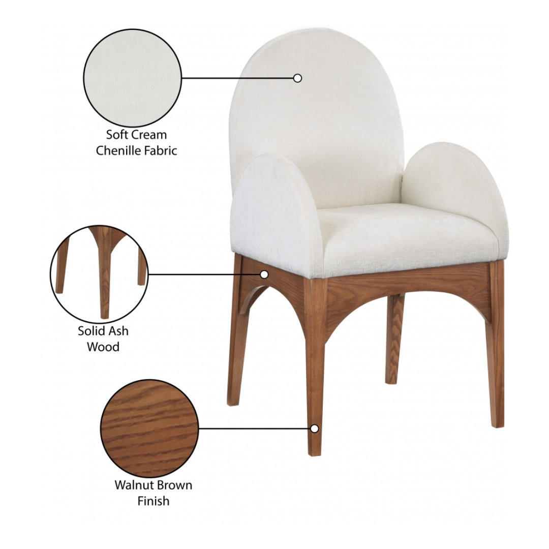 Waldorf Chenille Fabric Dining Arm Chair