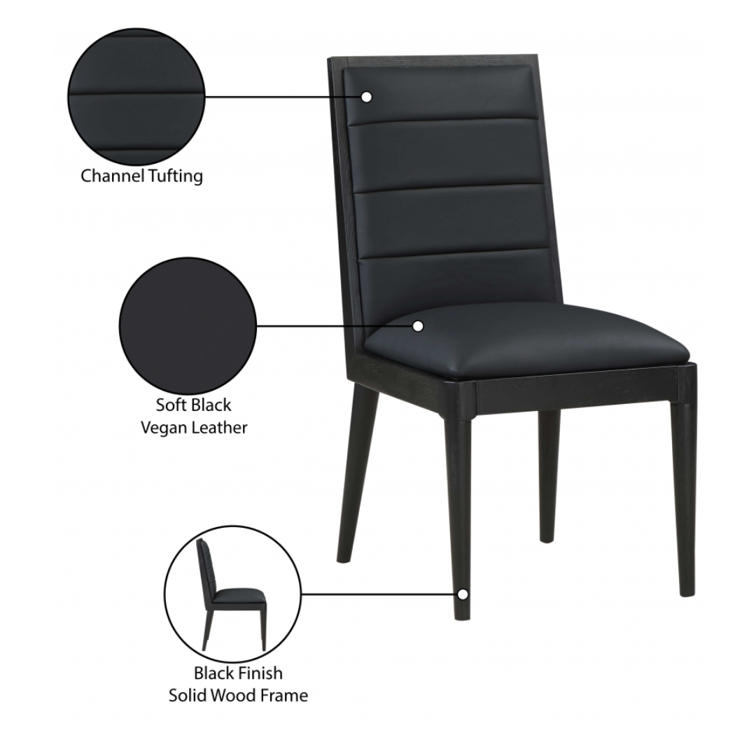 Bristol Black Vegan Leather Dining Chair