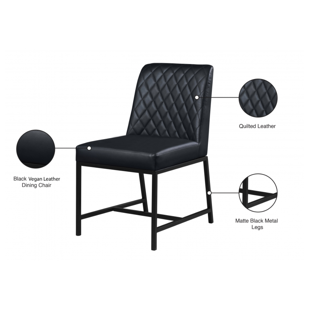 Bryce Black Vegan Leather Dining Chair