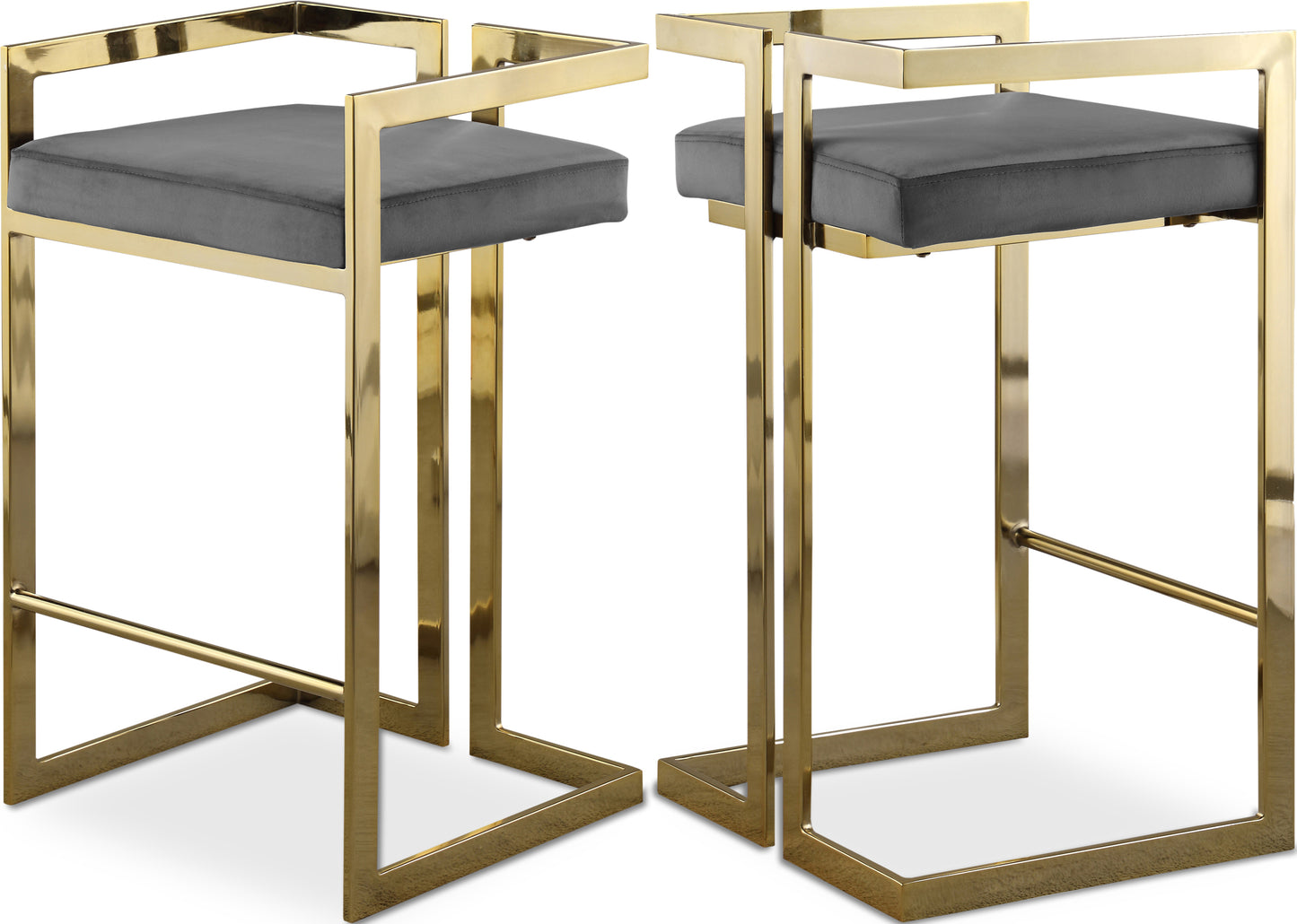 Ezra Black Velvet Stool