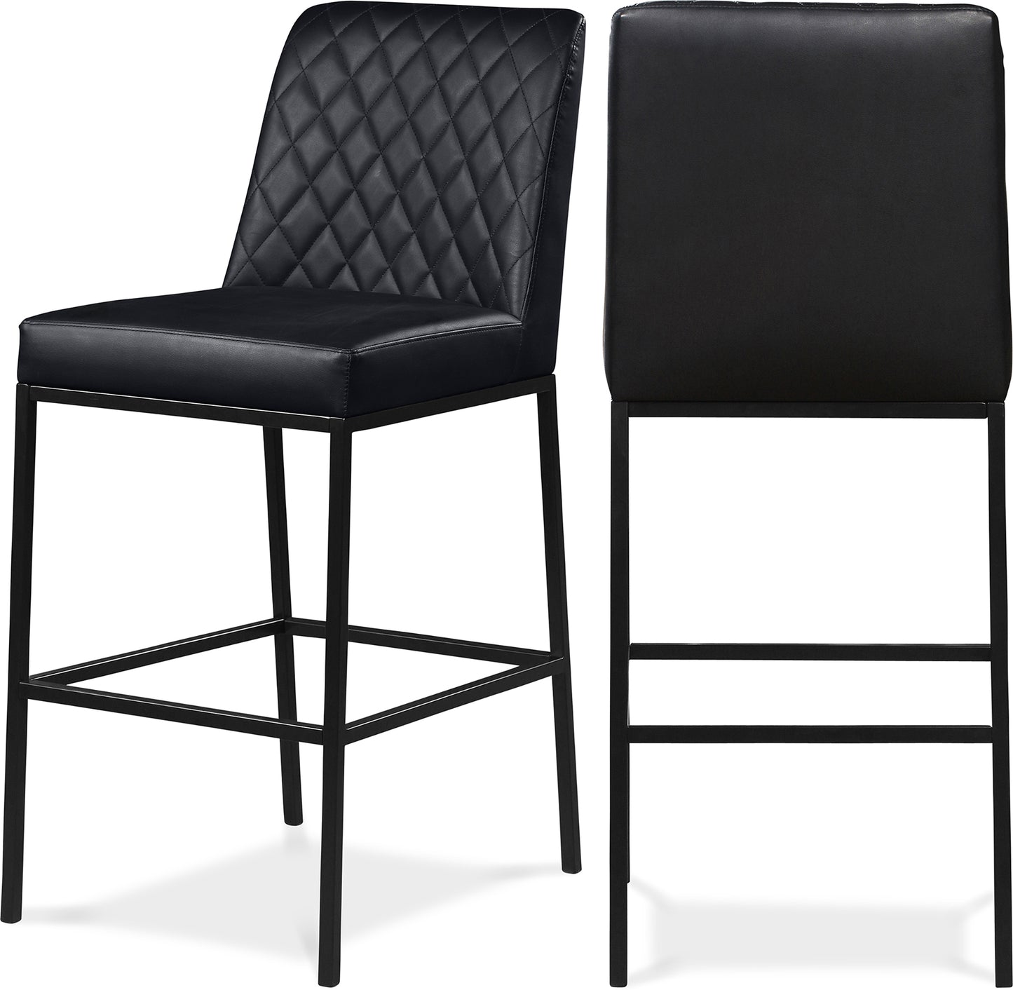 Bryce Black Vegan Leather Stool